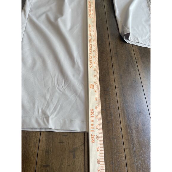 Greg Norman Pants Mens 36x32 Beige Tapred Leg Flat Front Performance Chino - Picture 10 of 10